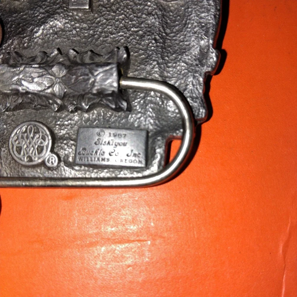 Vintage 1987 Siskiyou US Marines Belt Buckle Iwo Jima M16 Made in USA Pewter